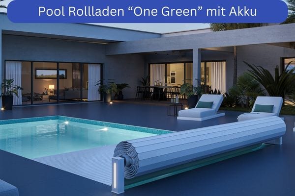 Akku Pool Rollladen "One Green", Oberflurrollladen von Wood