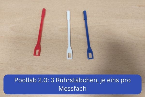 Elektronischer Pooltester PoolLab 2.0 mit Rührstäbchen