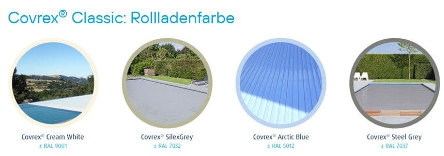 Pool Oberflurrollladen Covrex Top Gold mit PVC-Volllamellen - Poolstark.de